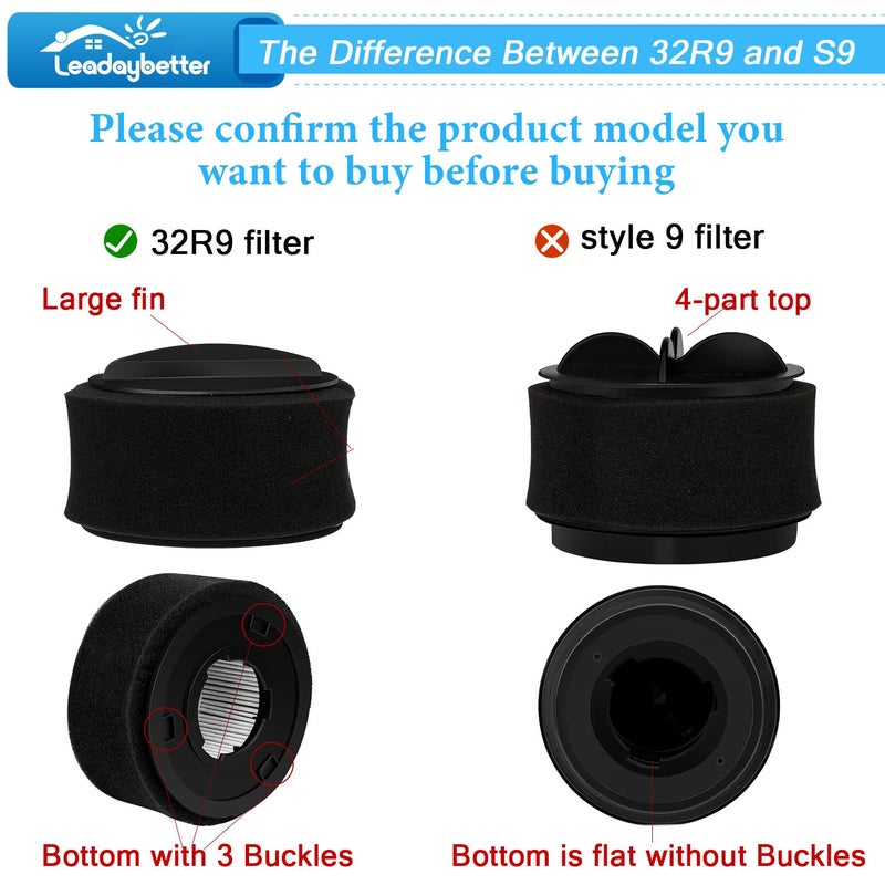 Leadaybetter 4 Pack Replacement Filter for Bissell Power Force & Helix Turbo Inner and Outer Filter Set for Bissell 32R9,203-7913 - Image 3